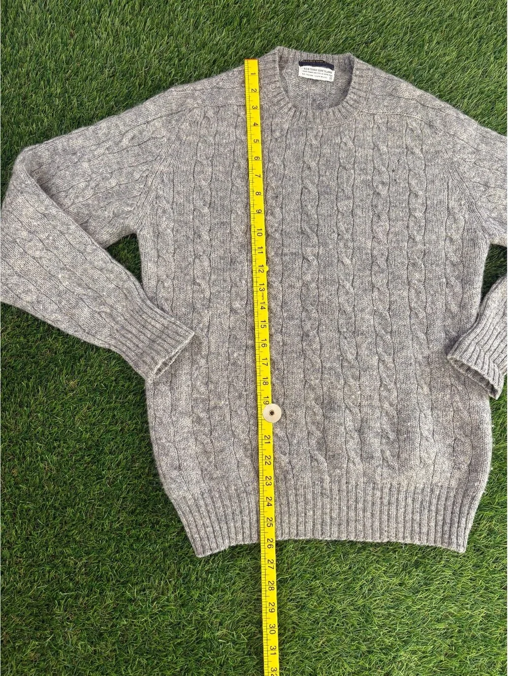 Vintage Burton Ltd Scottish Shetland Gray Wool Sweater, Unisex Adults Medium